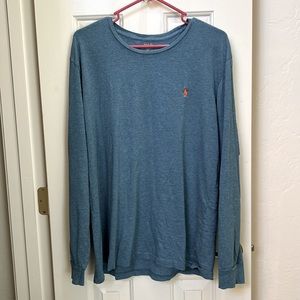 Polo by Ralph Lauren Men’s XL long sleeve tee. Blue/green with orange logo